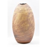 JOANNA CONSTANTINIDIS (1927-2000); a tall ovoid stoneware vessel with textured surface and