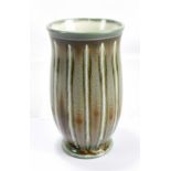 JOHN BRANNAN FOR PILKINGTON'S ROYAL LANCASTRIAN; a glazed cylindrical vase with flared neck, with