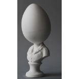 MATT SMITH; Wunderkammer II 18, Large Egg (2017), white Parian porcelain, height 21cm. Egg