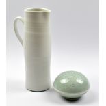 ANNE KARI RAMBERG MARSHALL (born 1971); a tall porcelain jug covered in silky white glaze, impressed