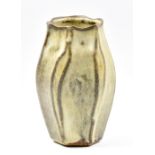 MARIANNE DE TREY (1913-2016); a twisted faceted stoneware vase, impressed dTe mark, height 18.