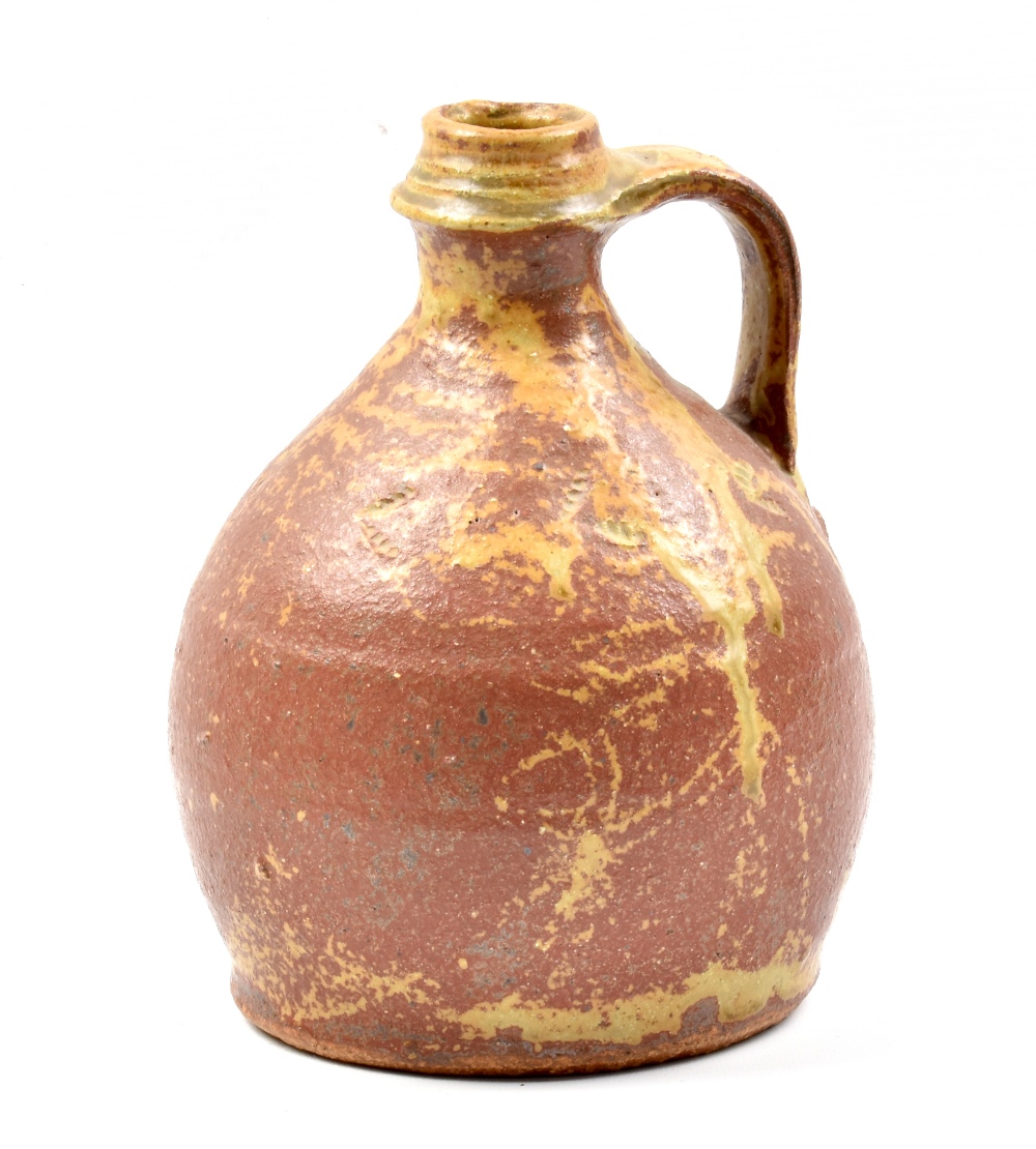 WILLIAM MARSHALL (1923-2007) for Leach Pottery; a stoneware flagon, yellow ochre trailed