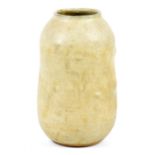 ABDO NAG1 (1941-2001); a slightly waisted stoneware vessel covered in oatmeal glaze, impressed mark,