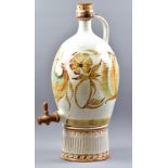 EDGAR CAMPDEN for Aldermaston Pottery; a large tin glazed earthenware cider flagon with iron and