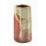 LISA HAMMOND (born 1956) for Maze Hill Pottery; an octagonal stoneware vase, shino glaze crawling
