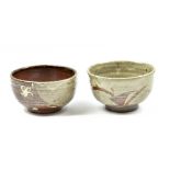 MOTOKO WAKANA (born 1962); two stoneware footed bowls, impressed marks, largest diameter 13cm (2).