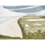 JOHN BRUNSDON (1933-2014); a signed limited edition coloured etching, 'Minsmere', 121/150, 22 x 30.