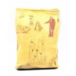 MARK RICHARDSON; an earthenware crisp bag with transfer decoration, incised MR mark and dated