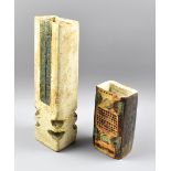 ALAN WALLWORK (1931-2019); a tall rectangular stoneware slab vase, incised W mark, height 31.5cm,