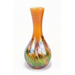 DAVE BARRAS FOR OKRA GLASS; a 'Samarkand' ovoid vase with cylindrical neck, signed to base, height