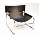 AFTER MARCEL BREUER; a 'Wassily' style leather and tubular chrome chair.Additional InformationWear