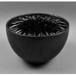 SUE HANNA (born 1963); a burnished stoneware bowl, 'Masquerade', impressed mark, made 2016,