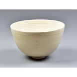 MARISA ARNA; a porcellaneous stoneware footed bowl covered in silky white glaze, impressed MA