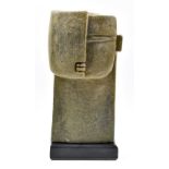 PETER HAYES (born 1946); a stoneware sculpture, 'Male Head', on slate base, incised signature,