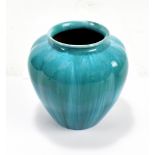 PILKINGTON'S ROYAL LANCASTRIAN; a gourd shaped vase with turquoise glaze to body, impressed P and