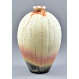 AASE HAUGAARD (born 1956); an earthenware vase with incised decoration, impressed marks, height 36.