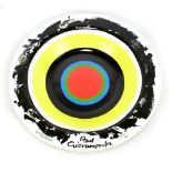 PAUL GIOVANOPOULOS FOR RITZENHOFF; a printed glass bowl circular form, signed to rim, diameter 43cm,