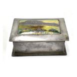 CHARLES FLEETWOOD VARLEY FOR ENGLISH PEWTER AND LIBERTY & CO; an Arts and Crafts pewter casket of