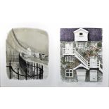 DAVID GENTLEMAN (born 1930); two signed limited edition lithographs, 'Camden Crescent', no. 8/100,