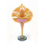 RICHARD GOLDING FOR OKRA GLASS; a gold 'Jack-in-the-Pulpit' vase, signed and dated 2004 to base,