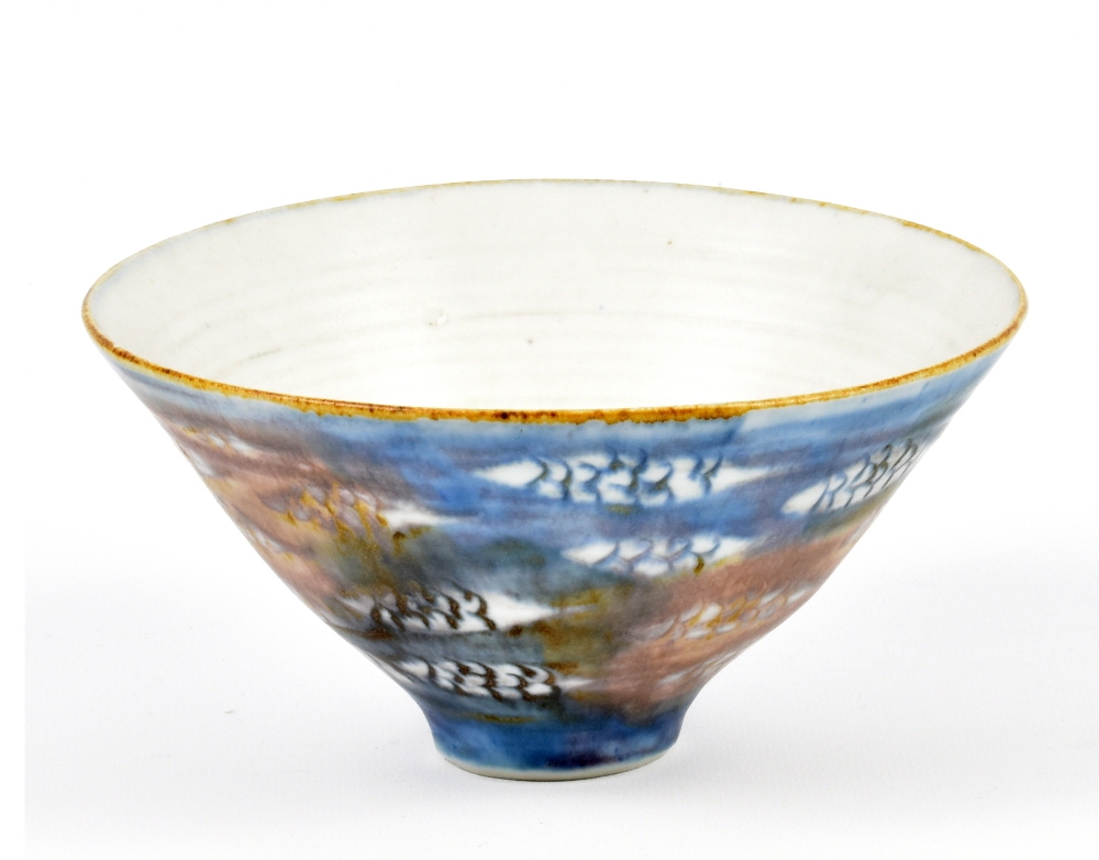 MARIANNE DE TREY (1913-2016); a porcelain bowl with cobalt decoration, impressed dTe mark,