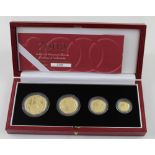 A 2000 four gold Britannia proof coin set comprising £100, £50,