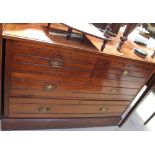 An early 20th century mahogany chest of two short over two long drawers, raised on plinth base,
