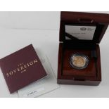 A 2019 sovereign in 'The Royal Mint Presentation Pack', numbered 4615, boxed.