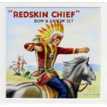 UNATTRIBUTED; watercolour 'Redskin Chief', advertising a bow and arrow set, 23.