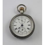 A Victorian hallmarked silver pocket watch,