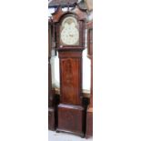 A mahogany longcase clock, the painted dial set with Roman numerals,