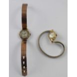 BROADWAY; a ladies' 14ct gold cased wristwatch and a Mardon 9ct gold cased ladies' wristwatch (2).