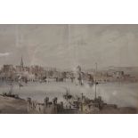ATTRIBUTED TO MISS HOLBECK; a watercolour, 'Liverpool From Woodside',