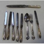 A hallmarked silver dessert fork and spoon with Rococo finial, Mappin & Webb,