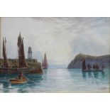 E C CLUNY: two watercolours, maritime scenes, each 24 x 34cm, both framed and glazed (2).