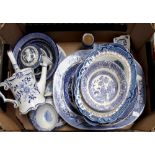 A quantity of blue and white ceramics including Spode Italian pattern part tea service,