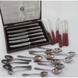 A set of nine Edward VII hallmarked silver teaspoons, each with engraved initial L to handle,