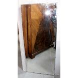 A mid/late 20th century bevelled edge wall mirror, height 151cm.