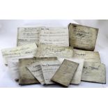 A group of 18th and 19th century documents including Marriage Settlement, Probate etc (12).