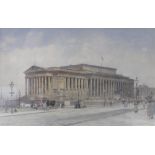 JOHN CROWTHER (fl.1876-1900); watercolour, 'St. George's Hall'. 30 x 45cm, framed and glazed.