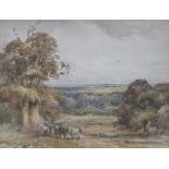 CLAUDE HAYES (1852-1922); watercolour, 'The Edge of the New Forest', 47 x 61cm, framed and glazed.