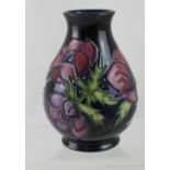 A Moorcroft blue ground Anemone pattern baluster vase, height 135cm,