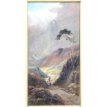E DUCKWORTH; a pair of oils on canvas, both Highland scenes, one depicting shepherd and sheep,