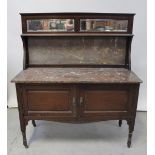 A Victorian rouge marble top wash stand,