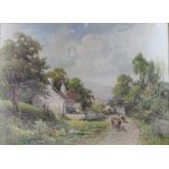 JOSHUA FISHER (1859-1930): watercolour, 'Low Farm, Llandudno', 53 x 76cm, framed and glazed.