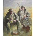 LAWRIE WILLIAMSON; oil on canvas, 'Straightening Line', signed and dated 'Williamson '97',