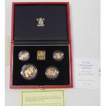 A 1998 four gold coin proof set from the 'Sovereign Collection' comprising £5, double sovereign,