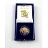A 1985 proof half sovereign, in 'The Royal Mint Presentation Pack', numbered 11523, boxed.
