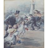 PAUL NEUENBORN (1866-1913); watercolour, 'New Brighton', 45 x 30cm, framed and glazed.