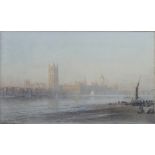 ARTHUR SEVERN (1842-1931); watercolour, 'Westminster (1906)', 25 x 36cm, framed and glazed.